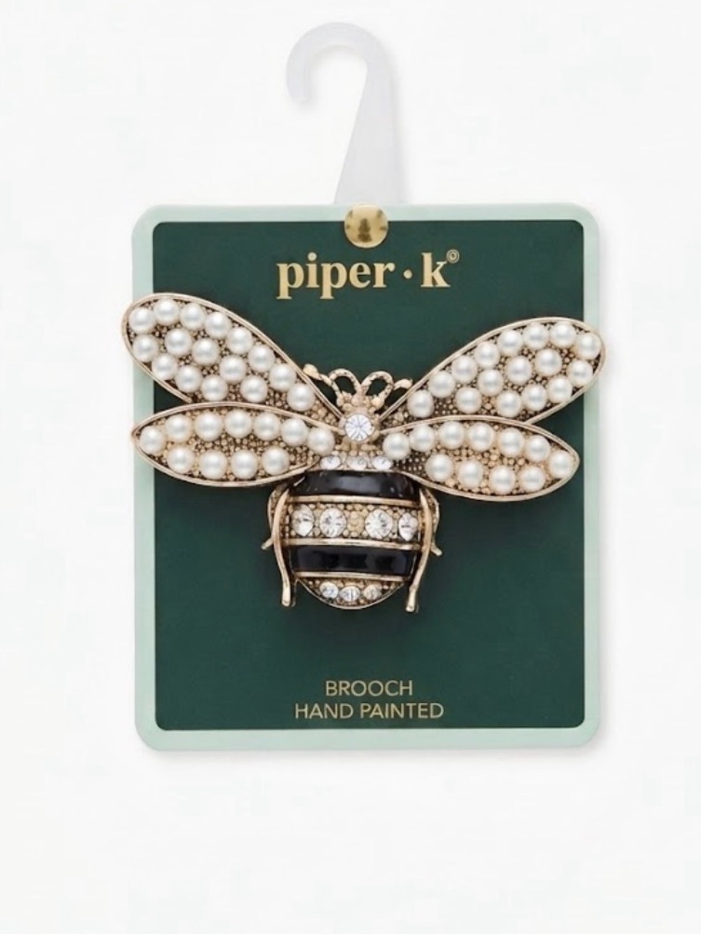 NWT ⚜️🐝⚜️ Piper K Gold Toned Bejeweled Bee Brooch Pin